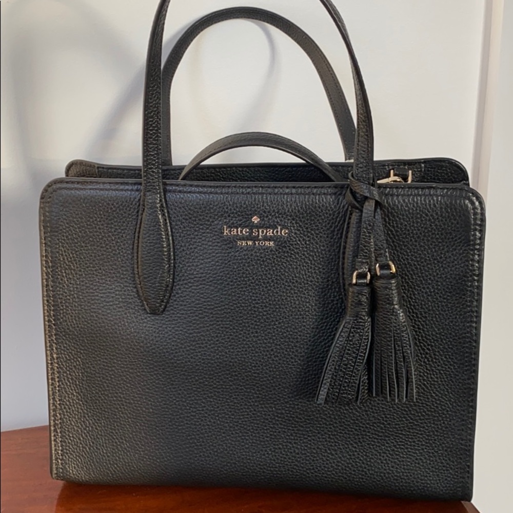 Kate Spade Satchel Black Leather Top Zip NWT